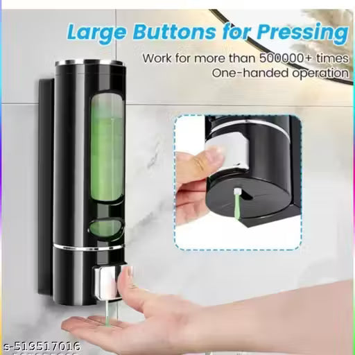 CITIPRO 400ml Wall Mount Soap Dispenser for Bathroom & Kitchen | Heavy Duty Liquid Shampoo, Hand Wash & Sanitizer Holder with Fitting Accessories | Black