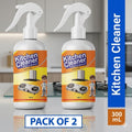 KITCHEN OIL & GREASE STAIN CLEANING SPRAY Kitchen Degreaser Non Corrosive Multipurpose Product - Removes Oil Grease Food Stains, Chimney Stove Grill, Kitchen Slab, Sink Cleaner Liquid PH Neutral Kitchen Spray Chimney & Bathroom Cleaner- 300ml - PACK OF 2