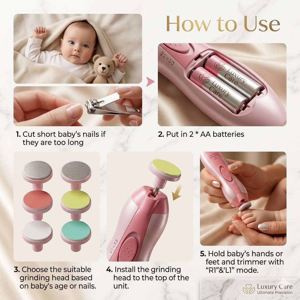 Electric Baby Nail Trimmer – Safe & Gentle Nail Care for Newborns & Toddlers