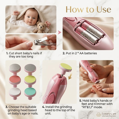 Electric Baby Nail Trimmer – Safe & Gentle Nail Care for Newborns & Toddlers