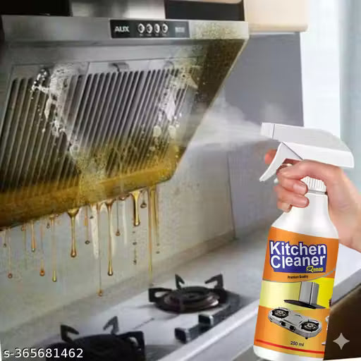 Kitchen Cleaner Spray Oil & Grease Stain Remover Stove & Chimney Cleaner Spray Non-Flammable Nontoxic Magic Degreaser Spray for Kitchen Gas Stove Cleaning Spray for Grill & Exhaust Fan (250ml)