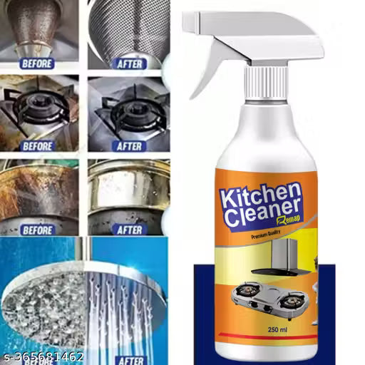 Kitchen Cleaner Spray Oil & Grease Stain Remover Stove & Chimney Cleaner Spray Non-Flammable Nontoxic Magic Degreaser Spray for Kitchen Gas Stove Cleaning Spray for Grill & Exhaust Fan (250ml)
