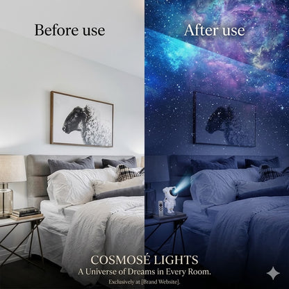 Astronaut Galaxy Projector – 360° Rotating Star & Nebula Night Light with Remote Control