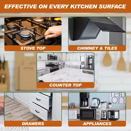 KITCHEN OIL & GREASE STAIN CLEANING SPRAY Kitchen Degreaser Non Corrosive Multipurpose Product - Removes Oil Grease Food Stains, Chimney Stove Grill, Kitchen Slab, Sink Cleaner Liquid PH Neutral Kitchen Spray Chimney & Bathroom Cleaner- 300ml - PACK OF 2