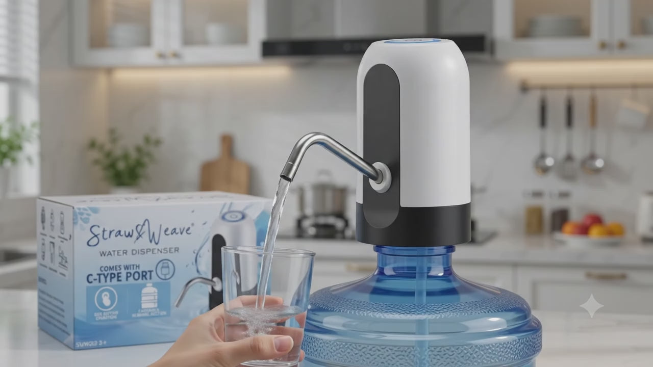 Premium Wireless Automatic Water Dispenser Bottle Pump – 1200mAh USB Rechargeable Portable Drinking Water Dispenser with Food-Grade Silicone Hose & Stainless Steel Outlet for 20 litre Universal Bottles with Low Noise & High Efficiency