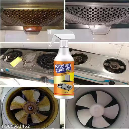Kitchen Cleaner Spray Oil & Grease Stain Remover Stove & Chimney Cleaner Spray Non-Flammable Nontoxic Magic Degreaser Spray for Kitchen Gas Stove Cleaning Spray for Grill & Exhaust Fan (250ml)
