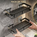 PACK OF 2 Shelves Bathroom Shelves No-Drill Corner Shelf Metal Shower Storage Rack Holder Toilet Organizer Holder Wall Mount Shower Room Rack